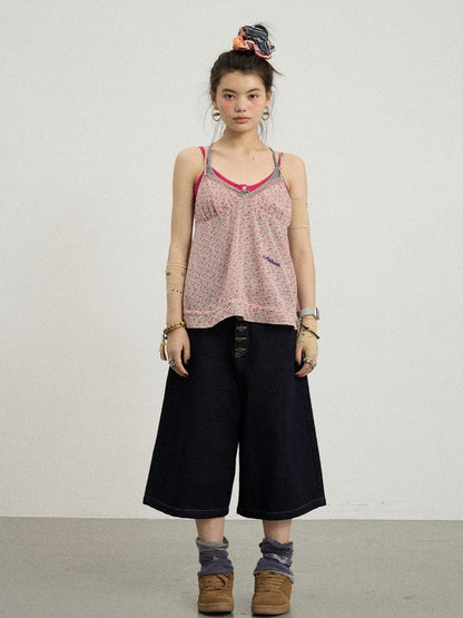 Street Inspired Cropped Wide Leg Jeans