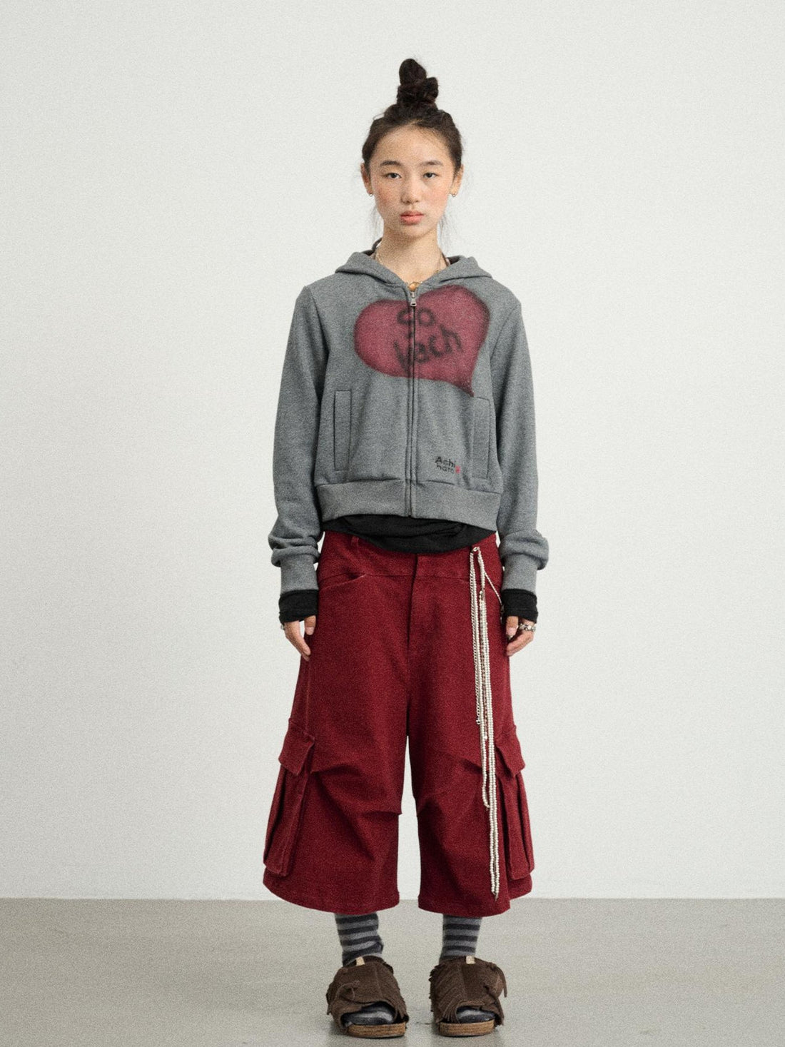 Achihara Stretch Washed Cotton Cargo Capri Pants