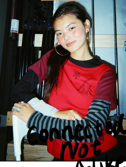 Achihara Stretchy Cotton Linen Women Commuter Long Sleeve Letter Print T-Shirt