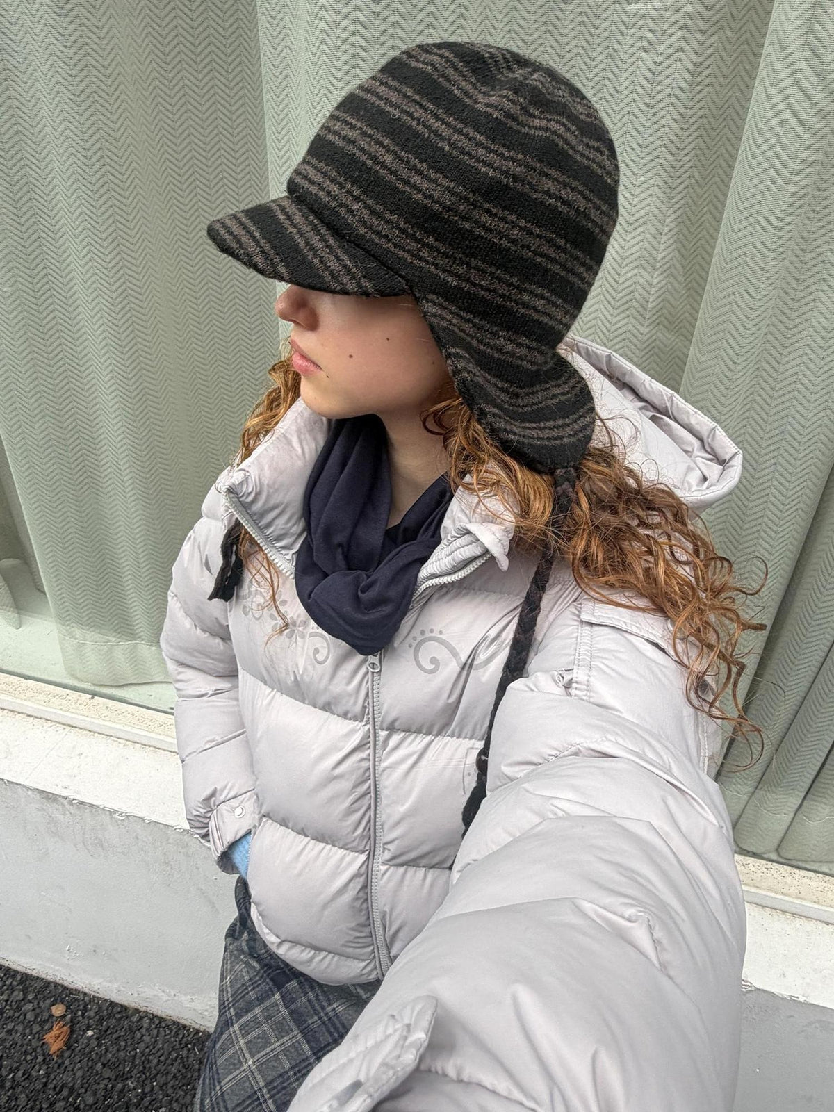 Achihara Striped Knit Earflap Women&