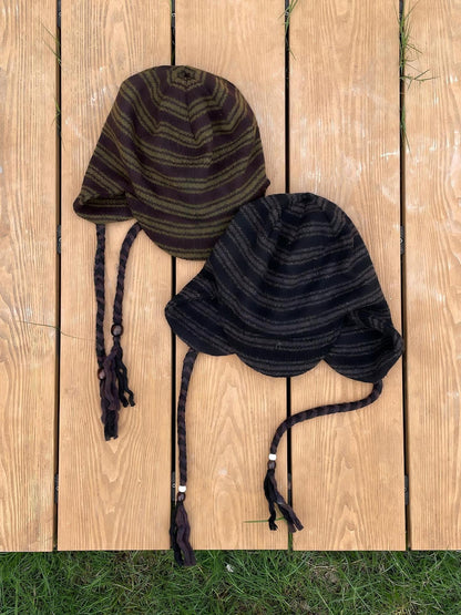 Achihara Striped Knit Earflap Women&