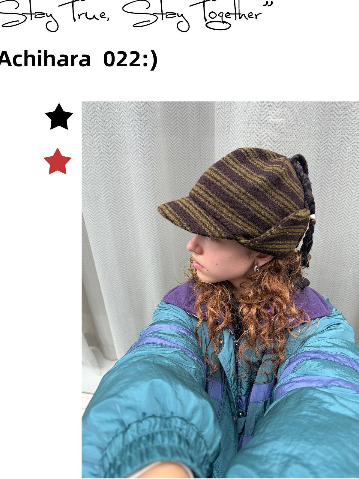 Achihara Striped Knit Earflap Women&