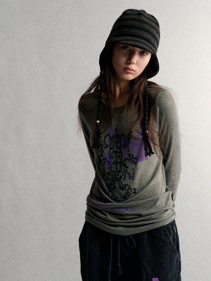 Achihara Striped Knit Earflap Women&