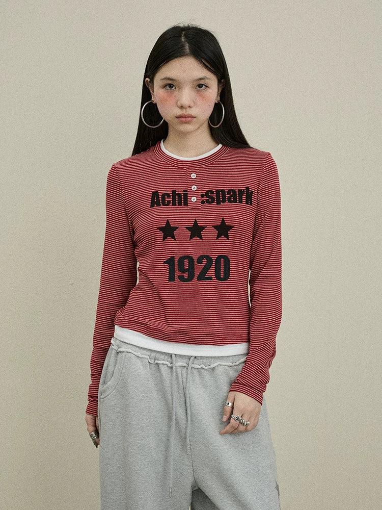 Achihara Striped Long Sleeve Layering Tee-5