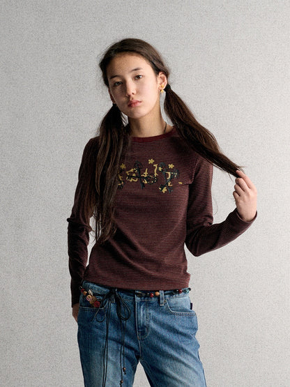 Achihara_Striped_Print_Crew_Neck_Pullover_Women&