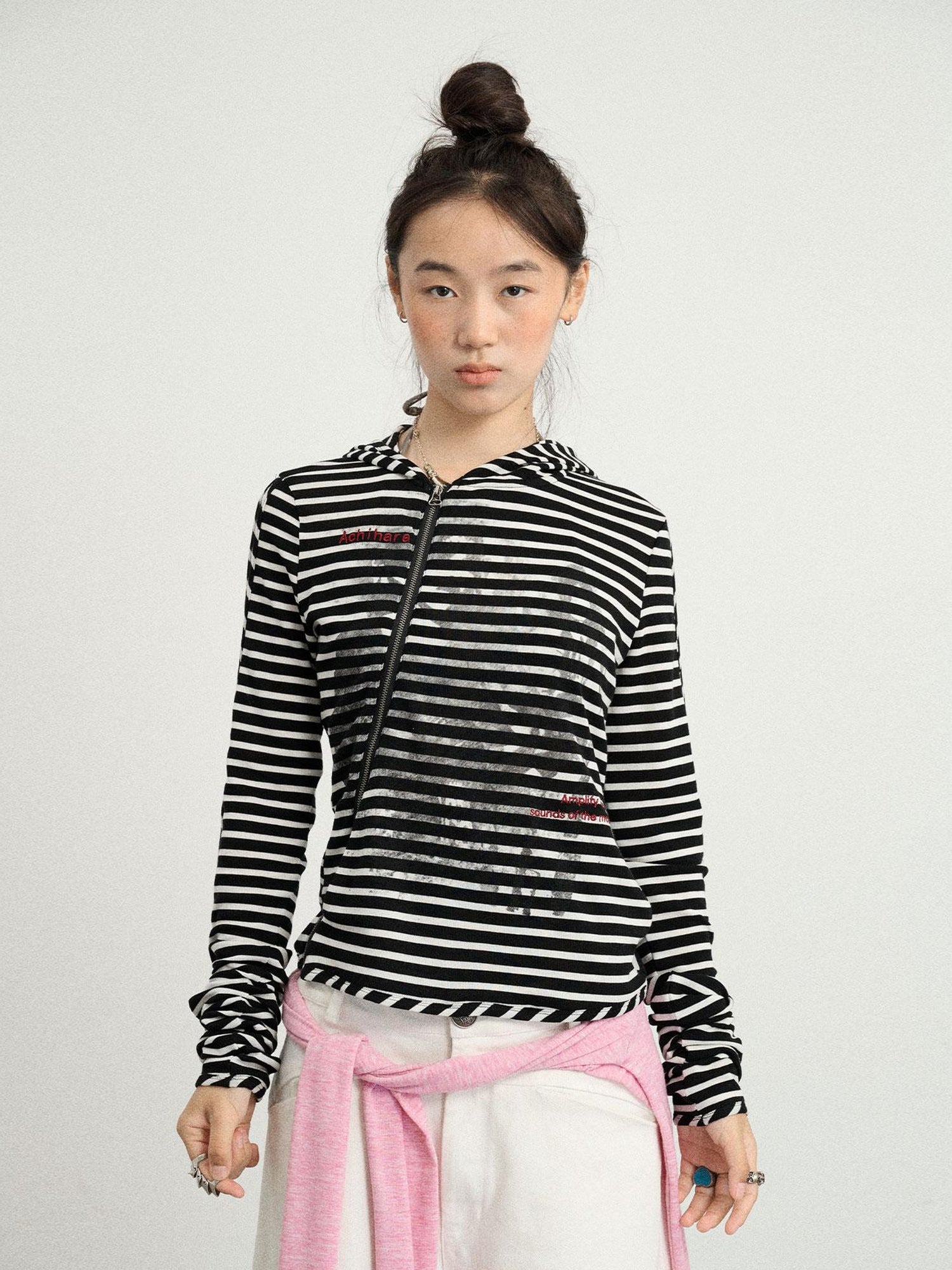 Achihara Striped Punk Bandage Coat
