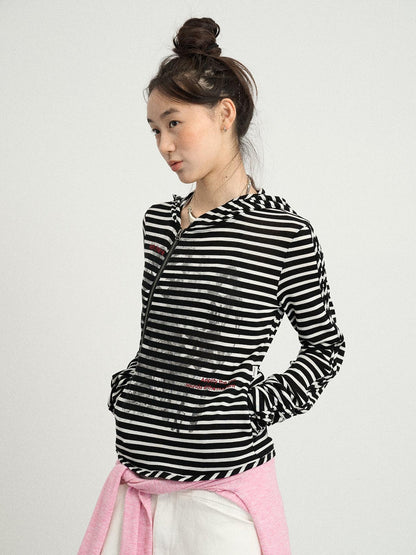 Achihara Striped Punk Bandage Coat