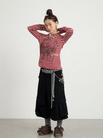 Striped Punk Bandage Coat