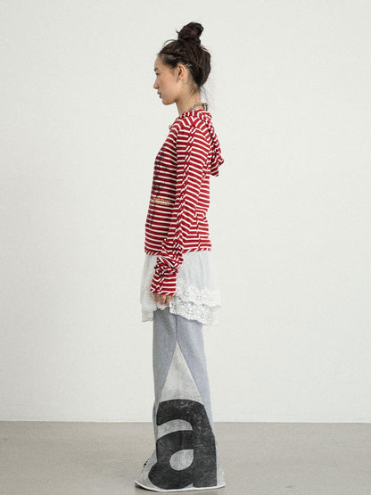 Achihara Striped Punk Bandage Coat