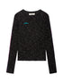 Striped Velvet Ribbed Long Sleeve V-neck Top