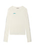 Striped Velvet Ribbed Long Sleeve V-neck Top