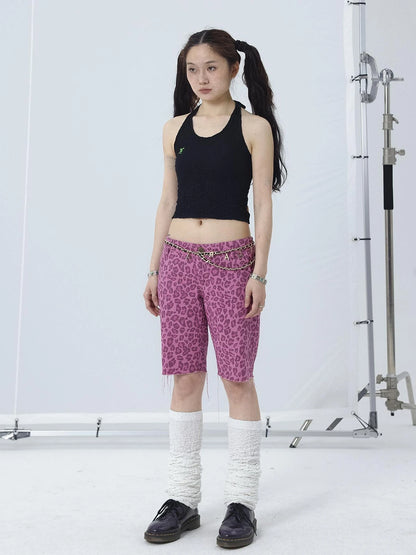 Summer Black Cropped Bubble Sleeve T-shirt Round Neck Top