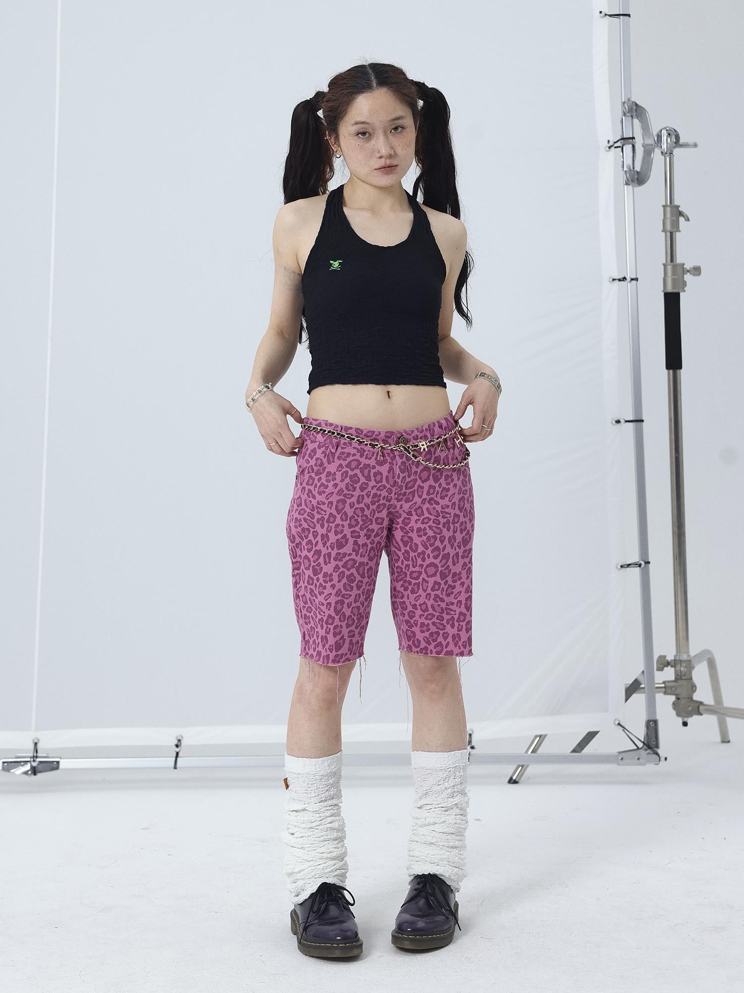 Achihara Summer Black Cropped Bubble Sleeve T-shirt Round Neck Top