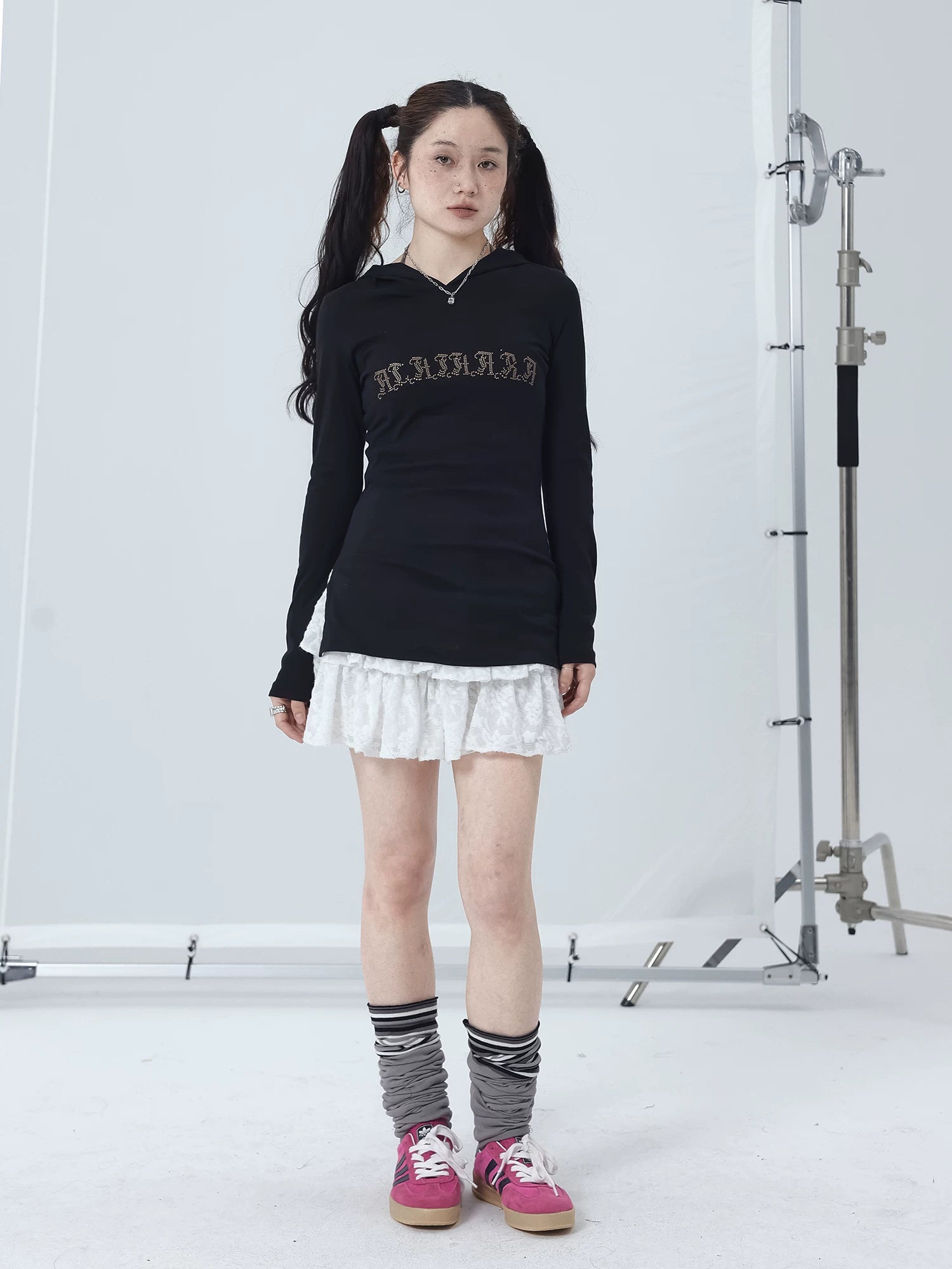 Achihara Summer Cool Long Sleeve Hooded Split Hem T Shirt-1