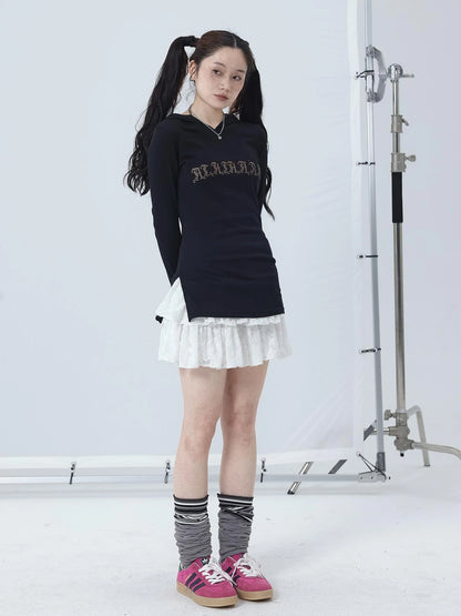 Summer Cool Long Sleeve Hooded Split Hem T Shirt