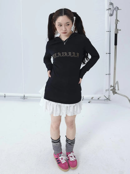 Summer Cool Long Sleeve Hooded Split Hem T Shirt