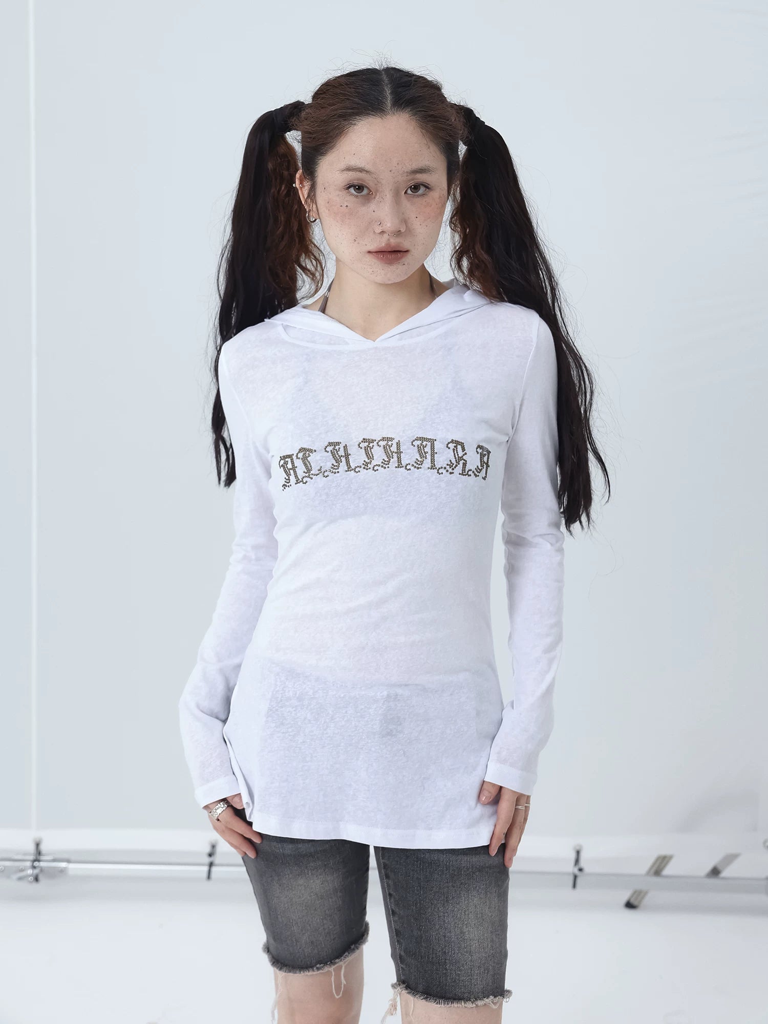 Achihara Summer Cool Long Sleeve Hooded Split Hem T Shirt-3