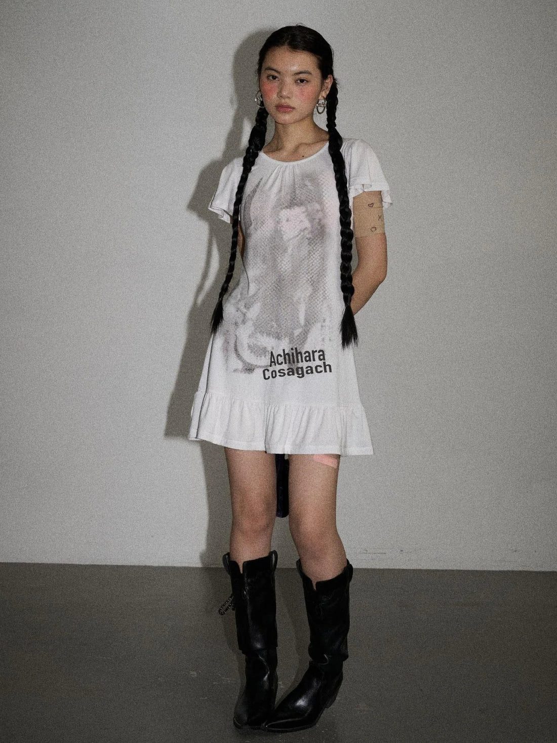 Summer Dream White Ruffle Hem T-shirt Dress