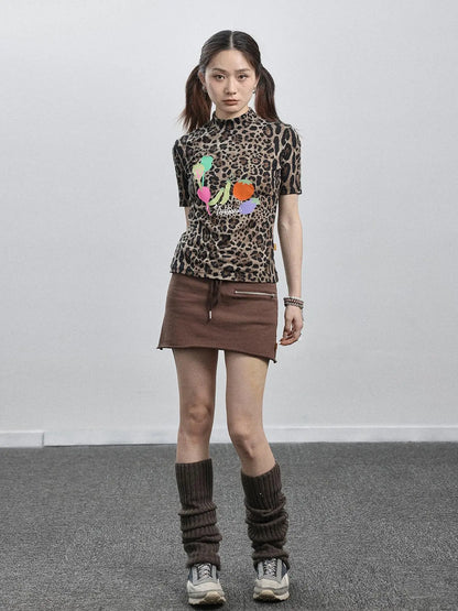 Summer Leopard Print Silk Blouse