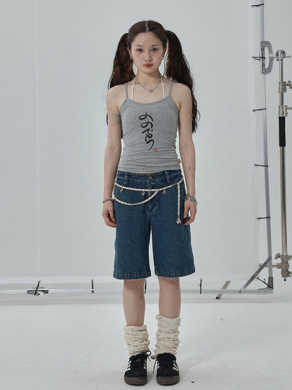 Achihara Summer Slim Fit Tee With Calligraphy Blessing
