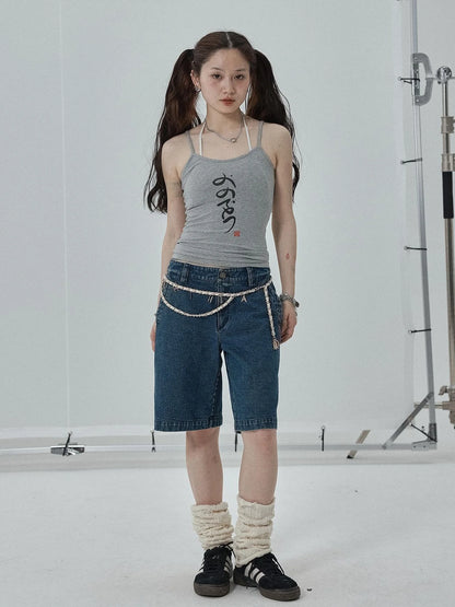 Summer Slim Fit Tee With Calligraphy Blessing
