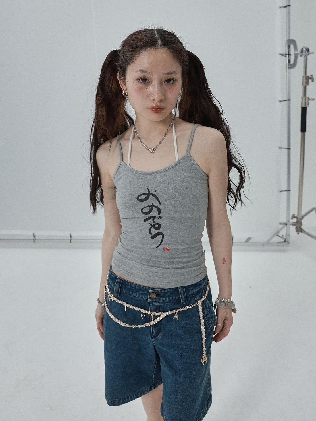 Achihara Summer Slim Fit Tee With Calligraphy Blessing