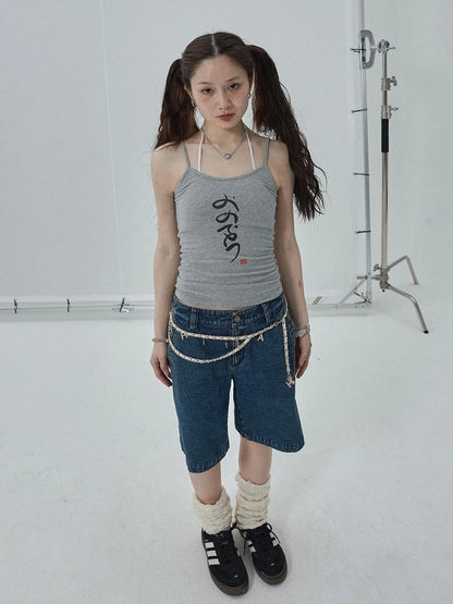 Summer Slim Fit Tee With Calligraphy Blessing