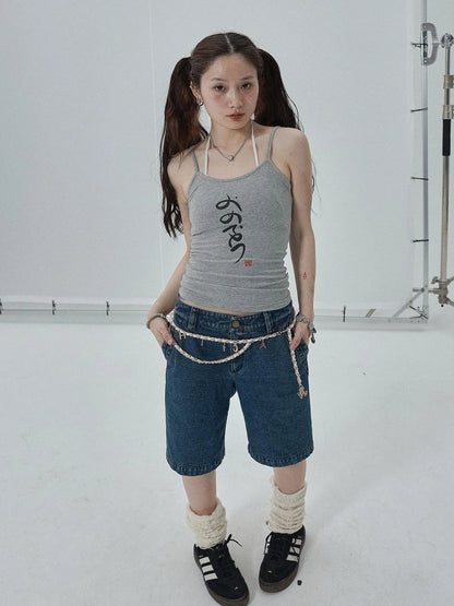 Summer Slim Fit Tee With Calligraphy Blessing