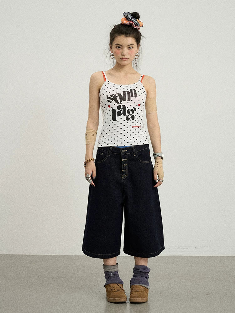 Achihara Sunday Polka Dot Sleeveless Top-1