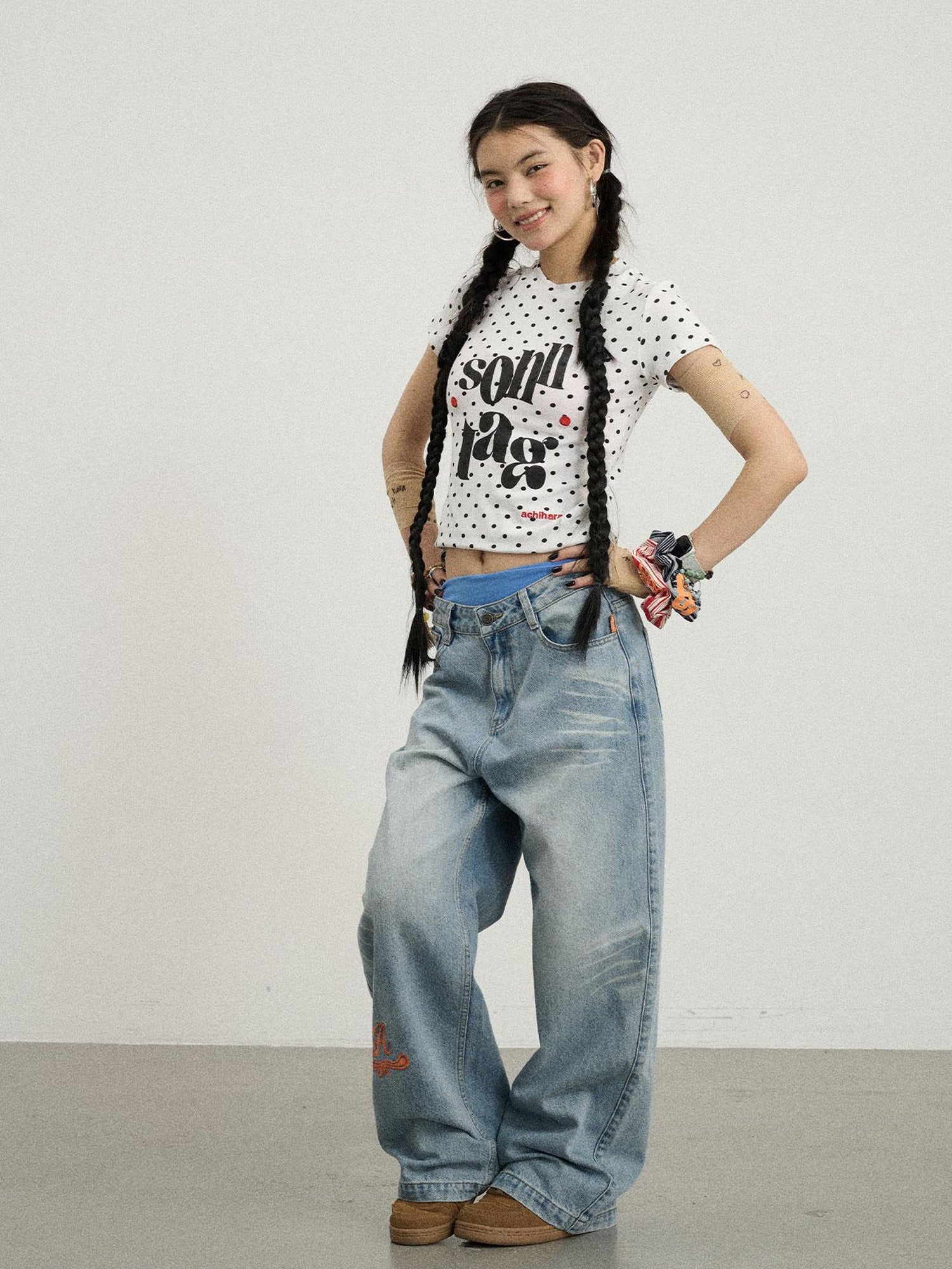 Achihara Sunday Polka Dot T-Shirt