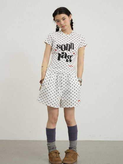 Achihara Sunday Polka Dot T-Shirt