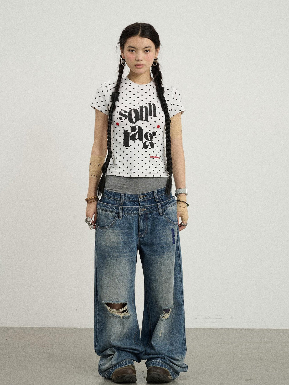 Achihara Sunday Polka Dot T-Shirt