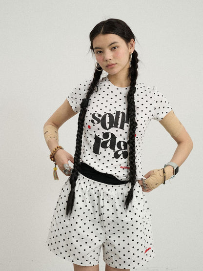 Achihara Sunday Polka Dot T-Shirt