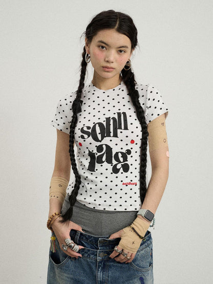 Achihara Sunday Polka Dot T-Shirt