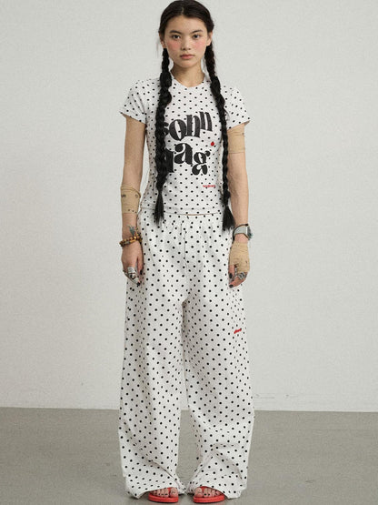 Achihara Sunday Polka Dot T-Shirt