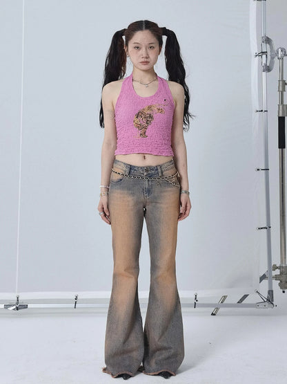 Sunset Duo Sleeveless Crop Tee