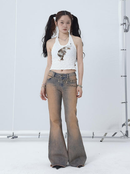 Achihara Sunset Duo Sleeveless Crop Tee