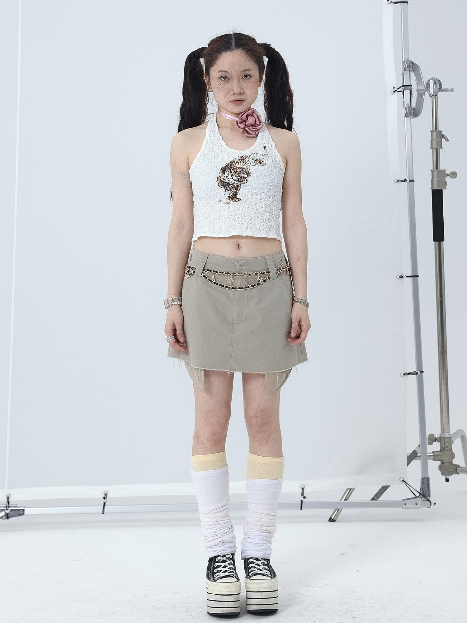 Achihara Sunset Duo Sleeveless Crop Tee