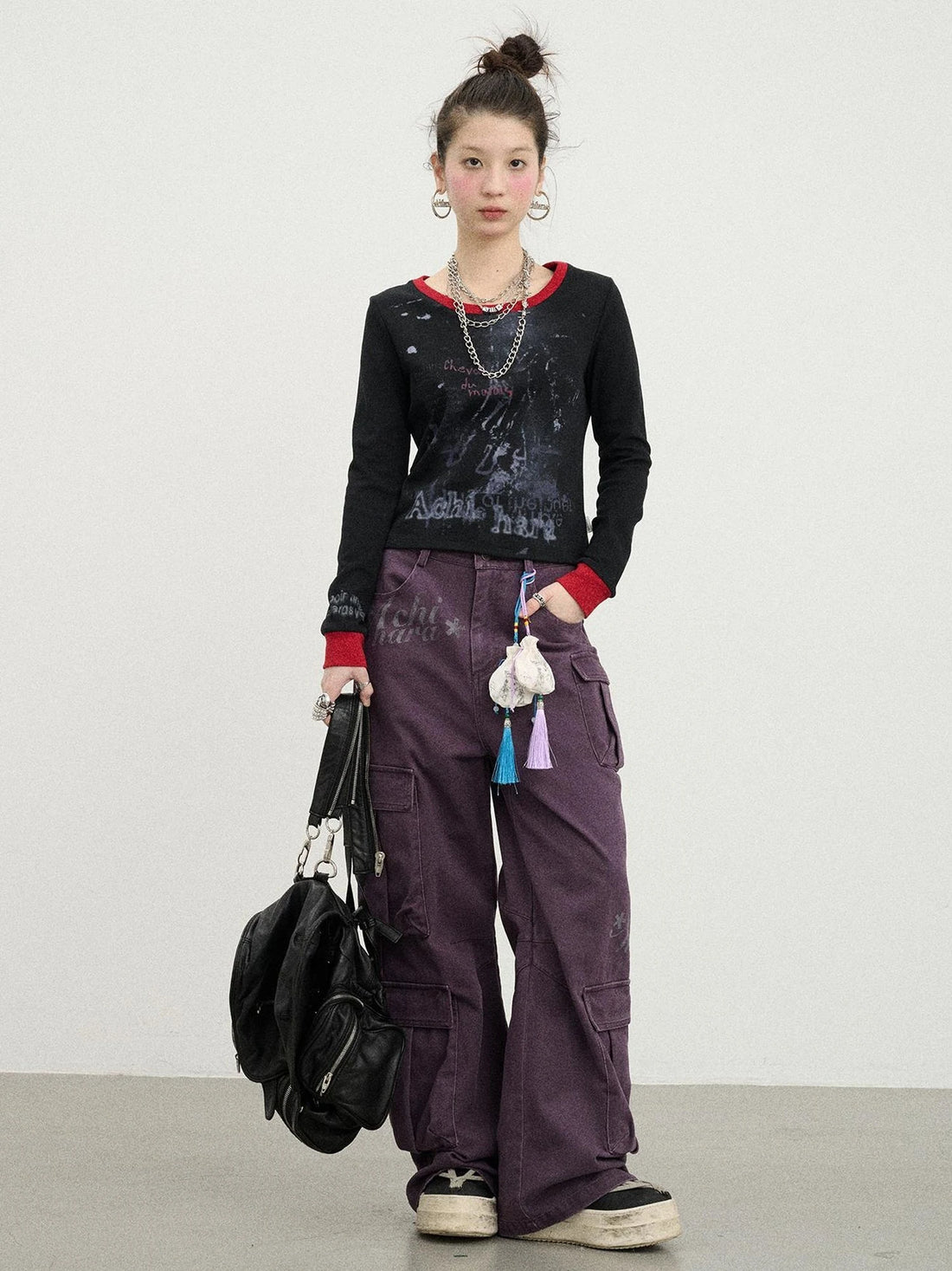 Swamp Mist Horse Tee V Neck T Shirt Long Sleeve