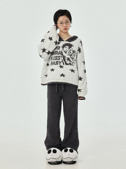 Achihara Sweet Dream Coral Fleece Pajama Set-2
