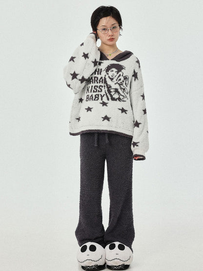Achihara Sweet Dream Coral Fleece Pajama Set