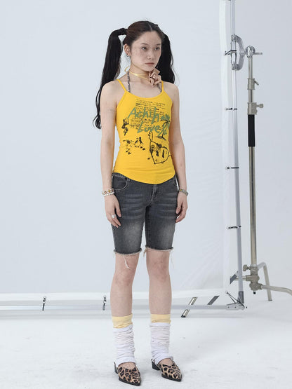 Achihara Sweet Spice Summer Print Crop Tee