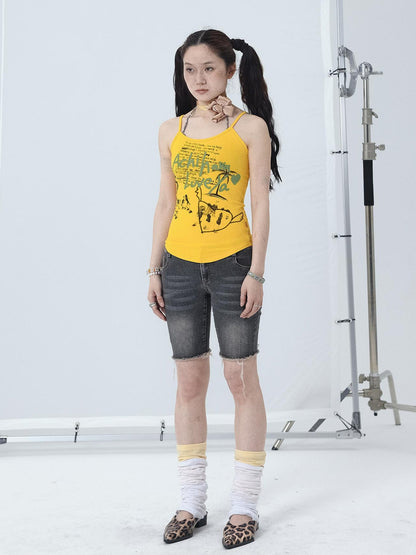 Achihara Sweet Spice Summer Print Crop Tee