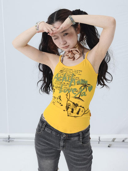Achihara Sweet Spice Summer Print Crop Tee