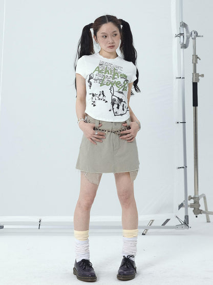 Achihara Sweet Spice Summer Print Crop Tee