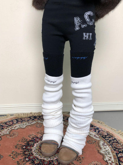 Achihara Tatacs Leg Warmers Spring Knit Leggings Thermal Socks