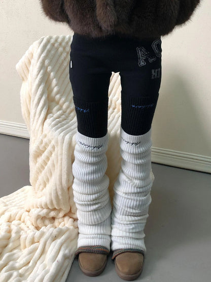 Tatacs Leg Warmers Spring Knit Leggings Thermal Socks