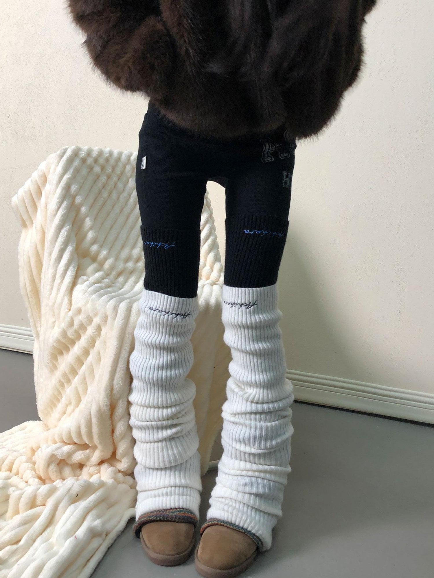 Achihara Tatacs Leg Warmers Spring Knit Leggings Thermal Socks