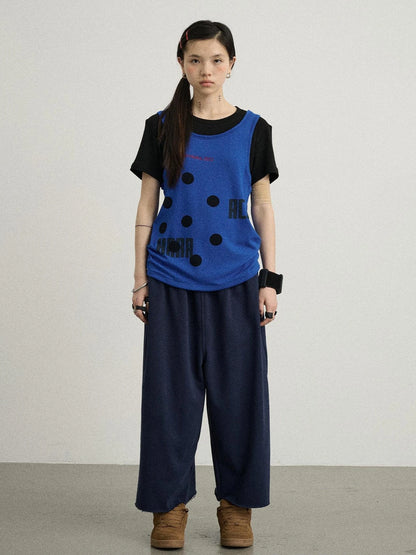Tide Dot Mock Layered Knit Tee
