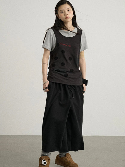 Tide Dot Mock Layered Knit Tee